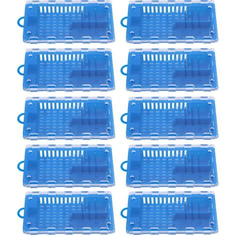10-teiliger Königinnenkäfig, Transportbehälter aus Kunststoff, Imkereibedarf, Imkerausrüstung, blau (1/5)