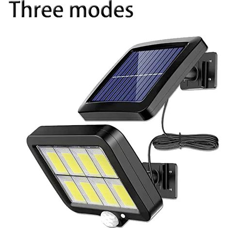 (160 LED, 3 modes) Lampe solaire murale étanche pour extérieur, éclairage de sécurité d'urgence, compatible avec la décoration de jardin. (1/5)