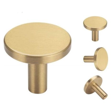 BARKBUSTERSLot de 4, crochets muraux en laiton brossé, crochets porte-serviettes dorés pour salle de bain, porte-manteaux, porte-serviettes (1/5)