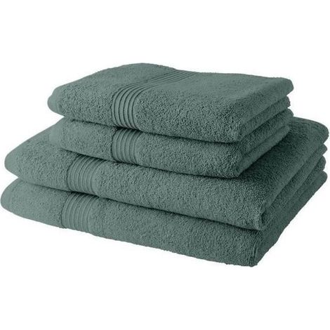 2 Serviettes de bain TODAY 50x90 + 2 Draps de bain 70x130 cm 100% Coton - Celadon (1/2)