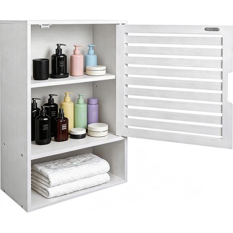 Haloyo® Mobiletto da bagno a parete, mobiletto da bagno, contenitore sopra il WC per bagno e soggiorno, 20x40x60 cm - Bianco (1/5)