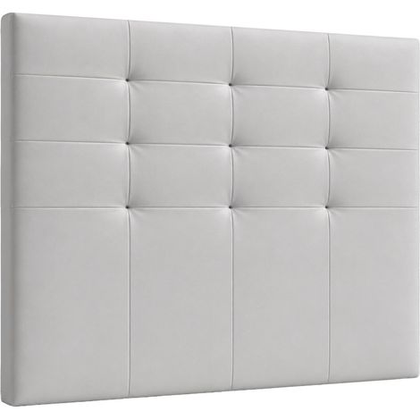 Home Heavenly® - Cabecero cama tapizado OLSON, acolchado para cama individual o matrimonial, no incluye herrajes 105 cm Color: Blanco (1/5)