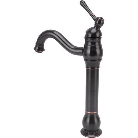 Rubinetto in ottone in stile retrò europeo, facile da usare, monocomando con tubo flessibile per acqua calda e fredda. (1/3)