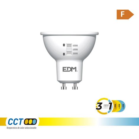 Bombilla dicroica led gu10, 5 w, 450 lm, 3cct, ø50 x 62 mm
