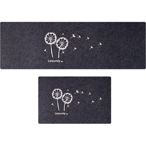 pair Tapis de cuisine 2 paillassons (40 x 60 cm + 40 x 120 cm, pissenlit) absorbants et antidérapants, adaptés pour cuisine salle de bain (1/5)