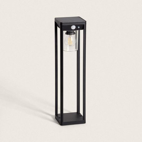 Lampioncino per Esterni Solare LED 2W 40cm Alluminio con Sensore di Movimento Devah Nero (1/4)