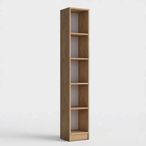 Hohe und schmale Wandregal 170cm mit 5 Holzböden Wally (1/4)