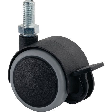 Rullo doppio in plastica con diametro fisso 40mm, se necessario 30kg M10 Ku.grau BS ROLLEN
