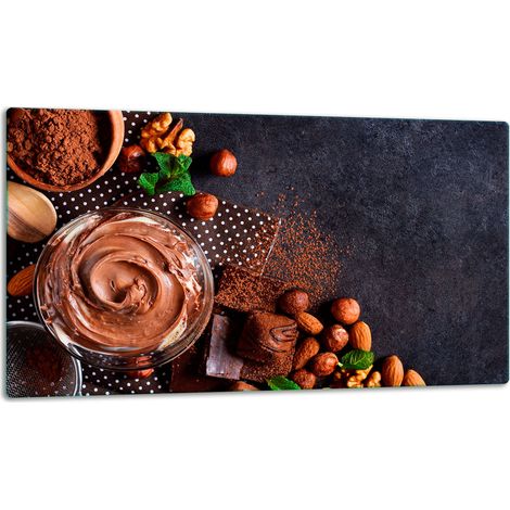 Tablero de corte de plato de vidrio 52x30 chocolate (1/5)