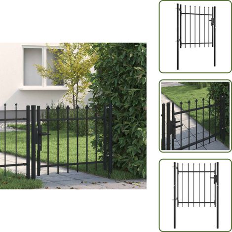 Portail avec haut sous forme de lance 100x75 cm - Portail De Jardin - Portail Aluminium - Portillon Design - Porte De Cloture - Clôture Moderne (1/5)