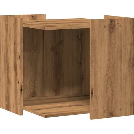 Armario para arena de gatos hecho a mano 53 x 53 x 51 cm marrón 020043306 (1/5)