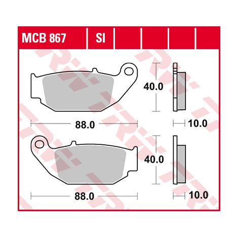 Plaquettes de frein TRW ZF KH629 frittées pour Honda CB 125 R / 300 R 18-, CRF 250 L 13-17, Suzuki GSX-R / S 18-, arrière