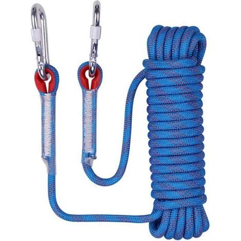 Corde D'Escalade - 10 mm - 20 M - Polyester Haute Résistance - Pour Travaux En Hauteur Et Secours (1/4)