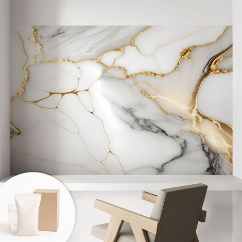 Carta Da Parati - Murale Alla Moda Decorazione - Camera Da Letto - Con Colla Gratuita Eleganza del marmo 104x70 cm (1/5)