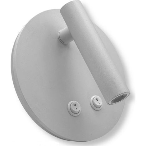 Applique LED da Parete con Doppia Illuminazione – Nero o Bianco, 8W, Faretto Orientabile + Luce Diffusa, Design Moderno - Color: Bianco