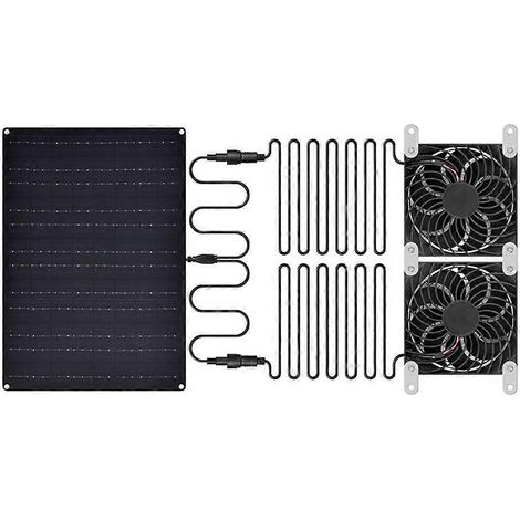 Ventilateur solaire pour niche pour chien, panneau solaire étanche 15W, double extracteur d'air pour abri de jardin, poulailler, ventilation de niche pour chien (1/5)