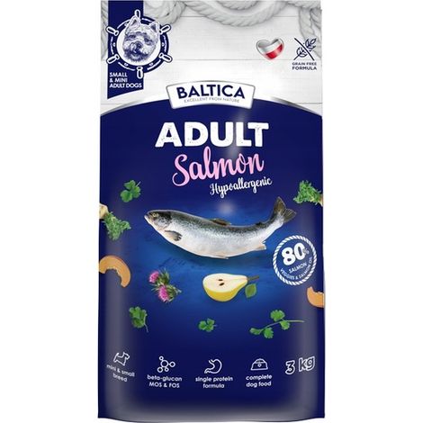 Baltica ADULT Salmone Ipoallergenico XS 3 kg, alimento per cani di piccola taglia
