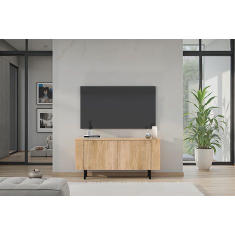 Meuble TV MURANO 2 portes – Finition Chêne naturel (1/3)
