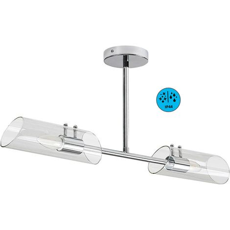 Plafoniera bagno cromata 2 vetro E14 IP44 Rabalux (1/5)