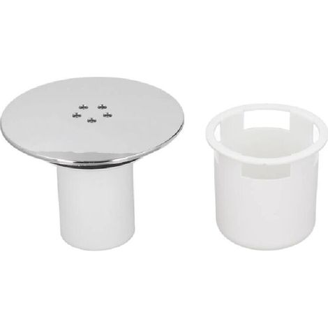 Couvercle de drain de douche en plastique chromé facile à nettoyer avec coupelle blanche pour salle de bain (1/5)