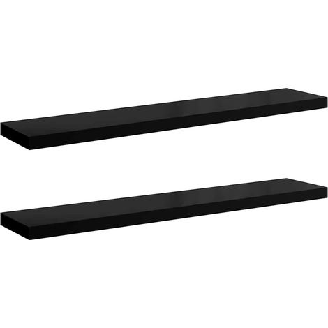 Maison Exclusive - Schweberegale 2 Stk. Hochglanz-Schwarz 120x23, (1/5)