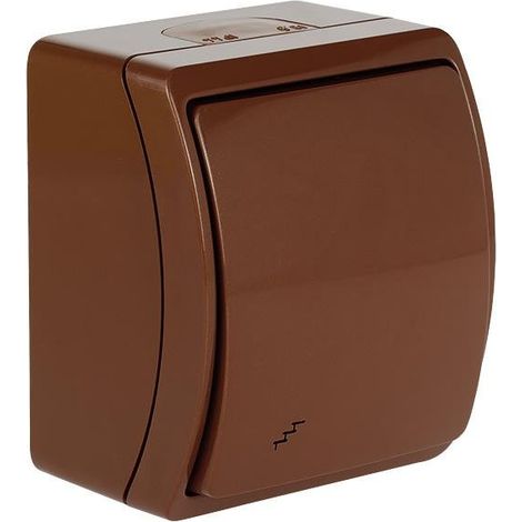 Interrupteur va-et-vient étanche marron IP44 KOALA