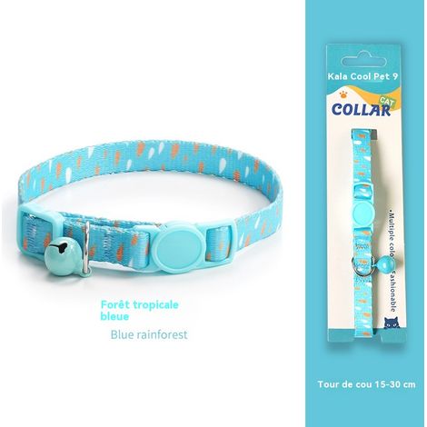 Collier pour chat avec clochette - Sécurité anti-étranglement - Couleurs tendance - Convient aux chats ayant un tour de cou de 15 à 30 cm