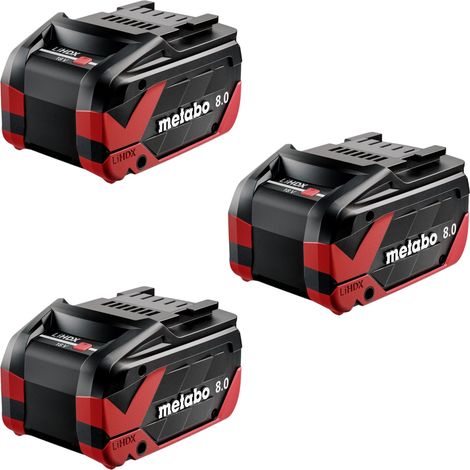 Metabo 3x LiHDX batería 18 V 8.0 Ah CAS Li-Ion batería ( 3x 624975000 ) (1/3)