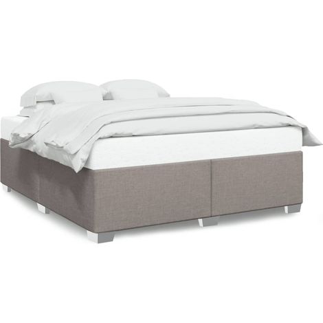 Lit double Lit adulte Cadre de lit sans matelas taupe 180x200 cm tissu (1/5)
