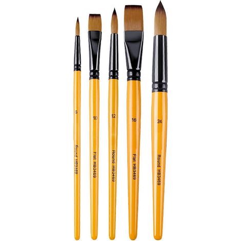 Ensemble de pinceaux multicolores à prise en main confortable, idéal pour les artistes et les étudiants en dessin. (1/5)