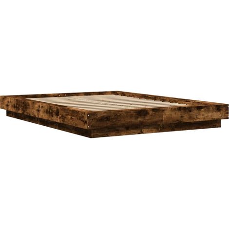vidaXL Giroletto con Luci LED Rovere Fumo 120x190 cm Legno Multistrato (1/4)