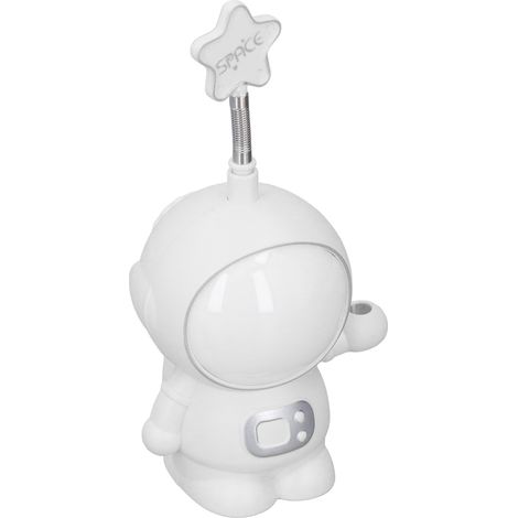 Lampe de bureau rechargeable pour enfants, veilleuse astronaute, protection des yeux, taille-crayon intégré, blanc (avec batterie intégrée) (1/5)