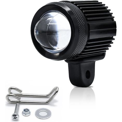 Stück Motorrad-LED-Scheinwerfer, zweifarbig (6000K Weiß, 3000K Gelb), Nebelscheinwerfer, Projektor, Schwarz