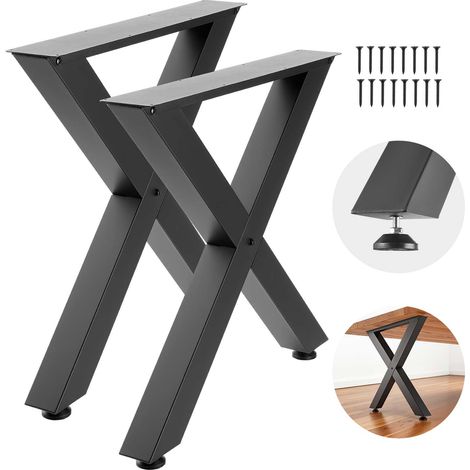 VEVOR Gambe per Tavolo in Acciaio, Gambe per Scrivania Smontabili, Design Modulare, Struttura a X Stabile, Facile da Montare, Carico Max. 1000 kg, 2 Pezzi, 75 x 76 cm, per Tavoli da Bar e da Lavoro