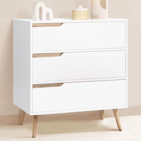 HELSINKI Arcón de 3 cajones 80 cm Blanco escandinavo (1/5)