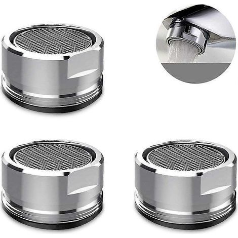 Aérateur de robinet, ensemble de 3 pièces pour économiser l'eau, avec mousse en acier inoxydable. (1/5)