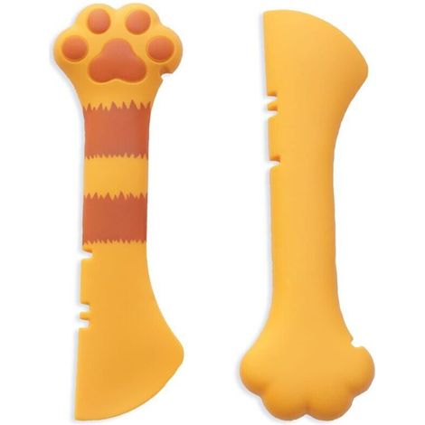 Pelle à nourriture humide pour chat, mini cuillère pour aliments en conserve pour animaux de compagnie, sans BPA, petite cuillère d'empotage, grattoir pour chat facile à nettoyer (simple) (Orange)