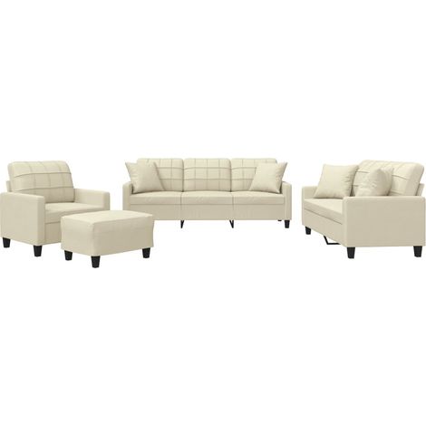 Maison Exclusive - Set di Divani 4 pz con Cuscini Crema in Similpelle
