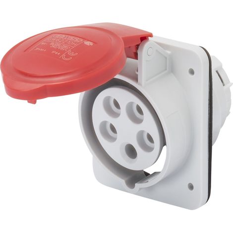Presa CEE Fissa da Incasso Rossa 3P+T 16A 380V Gewiss 62209H (1/2)