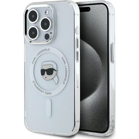 Karl Lagerfeld MagSafe iPhone 15 Pro Hülle Weiß (1/5)