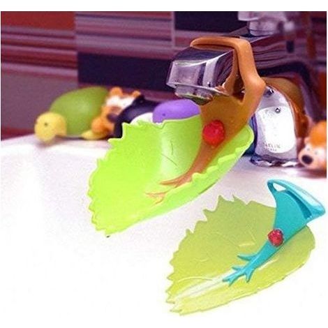 Extension de poignée d'évier de style Cartoon Faucet Extender, Style de feuille de dessin animé, amusant et intéressant pour le lavage des mains, 2pcs (1/5)