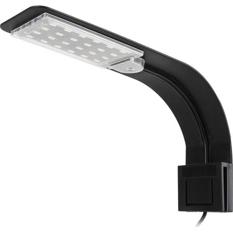 Lampe Aquarium,Lampe LED Ultra Mince Lampe LED Aquarium Mini Lampe Pince Aquarium avec 24 LED Lumière Blanche et Bleue pour Poisson et Plantes,10W - EU Plug (Noir) (1/5)