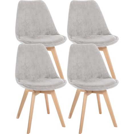 4er Set Esszimmerstuhl Linares beige Cord