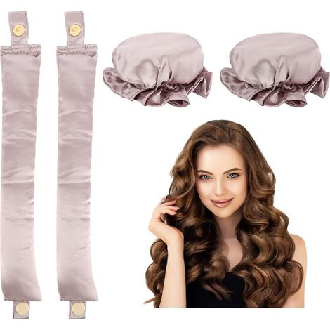 Kit avec des bigoudis en satin pour boucler les cheveux pendant la nuit (1/5)