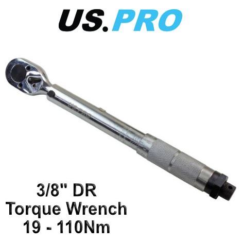 US PRO TORQUE WRENCH 3/8"" CLICK RATCHET GARAGE TOOL 19-110NM 6770 (1/3)