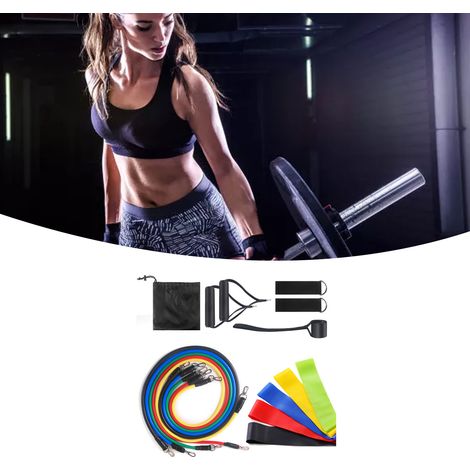 16 Bandes Élastiques de Résistance TPE Fitness, 5 Couleurs pour Entraînement à Domicile et Pilates (1/5)
