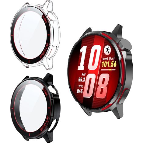 2 Pièces Coque Compatible avec Huawei Watch GT Runner 2 avec Protection Écran, TPU Haute Transparence Ultra Mince Étui Dur de Anti-Rayures Verre Trempé Écran Coque pour Amazfit T-Rex Ultra 2 (1/5)
