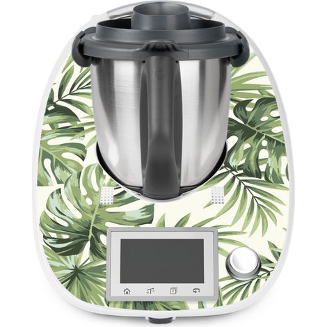 Stickers Thermomix TM5 - Feuilles Tropicales - Adhésif BRILLANT (1/2)