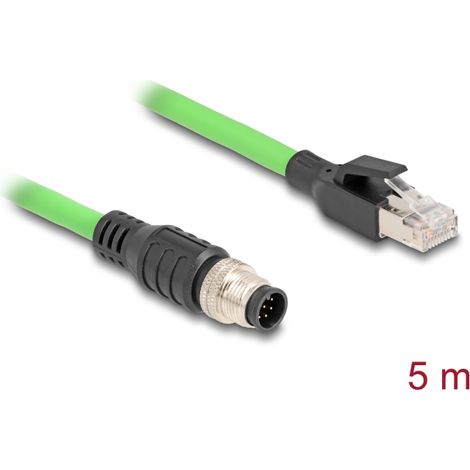 Delock Cable M12 codificado A 8 pin macho a RJ45 macho PUR (TPU) 5 m