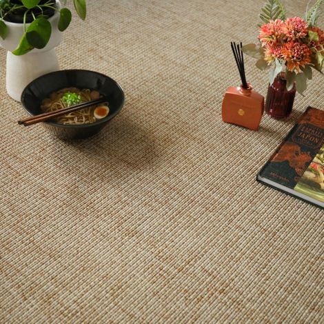 Moquette Tissé plat Yoga Beige - Rouleau de 4m x 3m